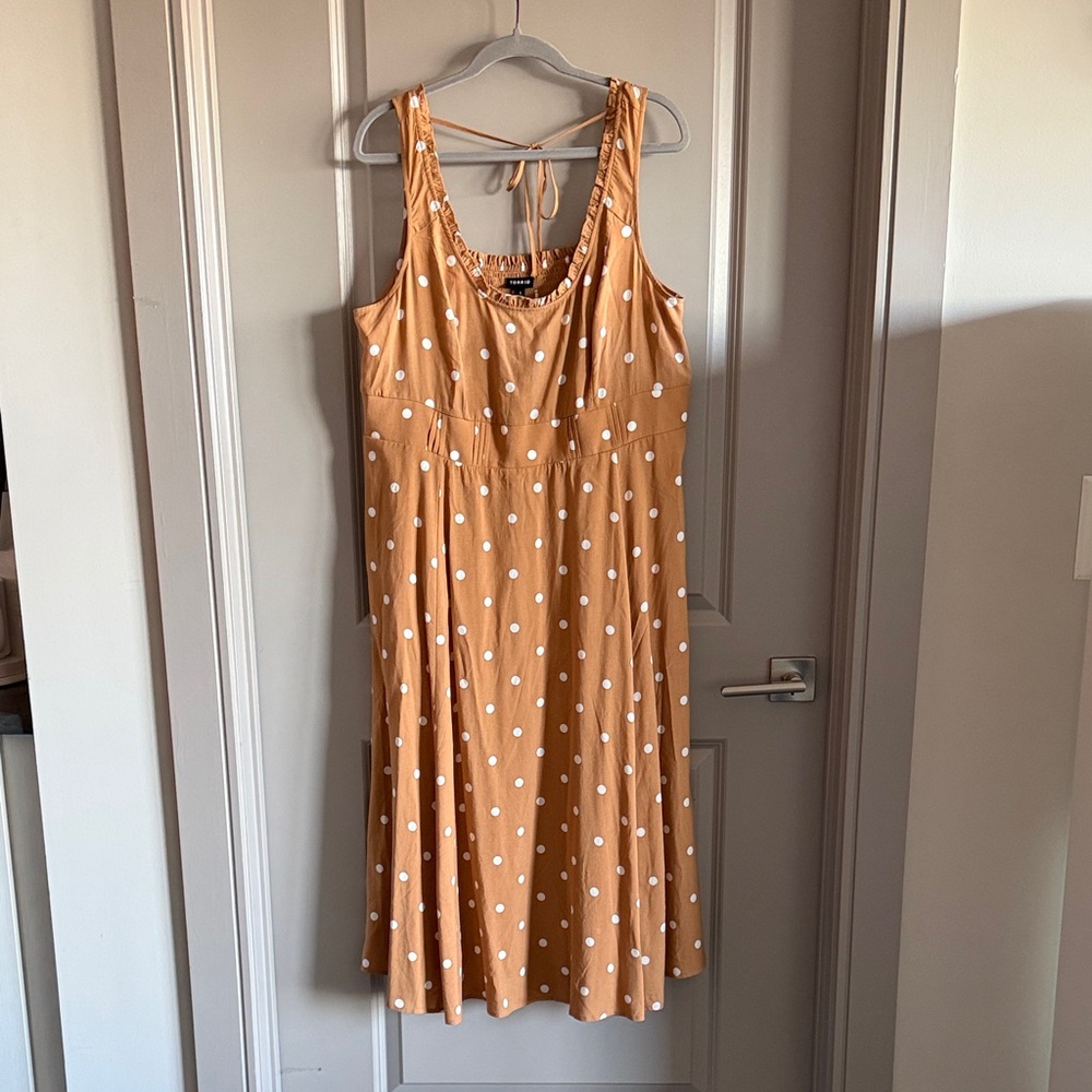 Torrid Tan Polka Dot Midi Dress